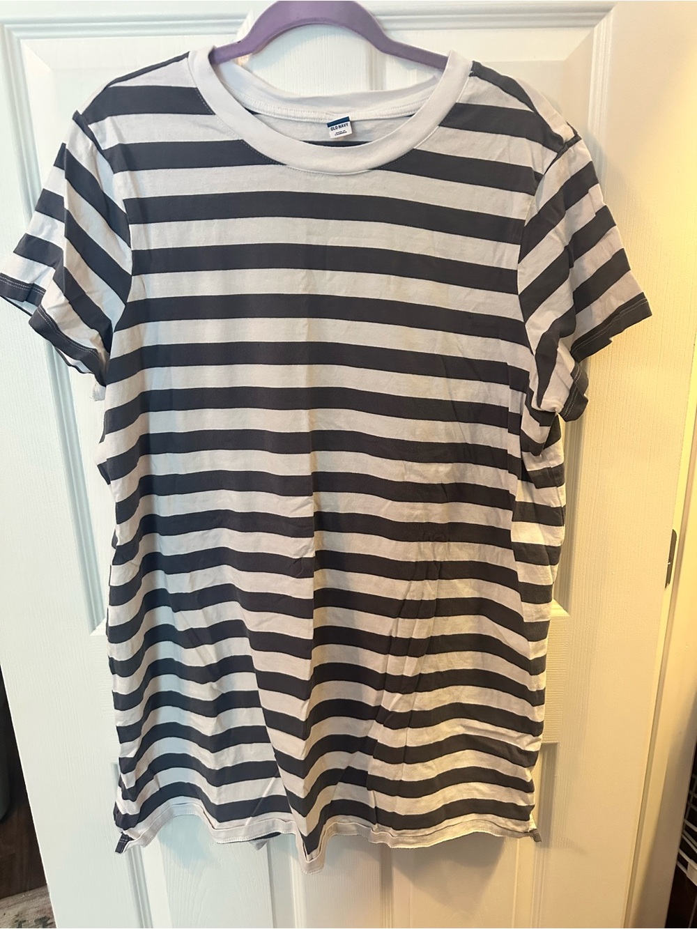 Striped Blue & White Crewneck T-shirt dress